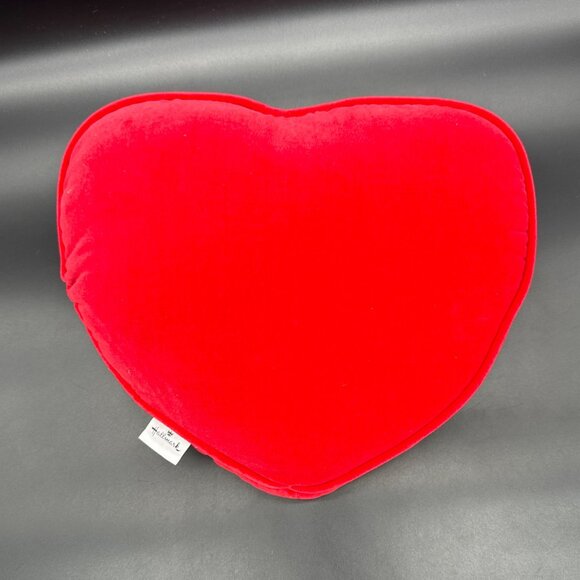 Heart Shaped Pillow Plush Red XO Embroidery Bow Hallmark Valentines Day Gift - Picture 3 of 9